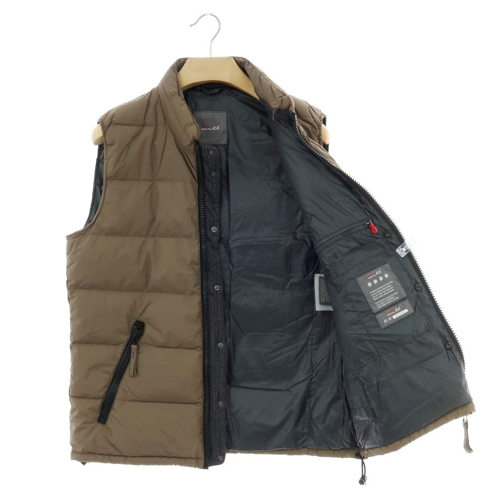 【中古】デュベティカ DUVETICA ナイロンポリエステル ダブルジップ ダウンベスト ブルゾン カーキ【 サイズ50 】【 状態ランクC 】【 メンズ 】 [APD]