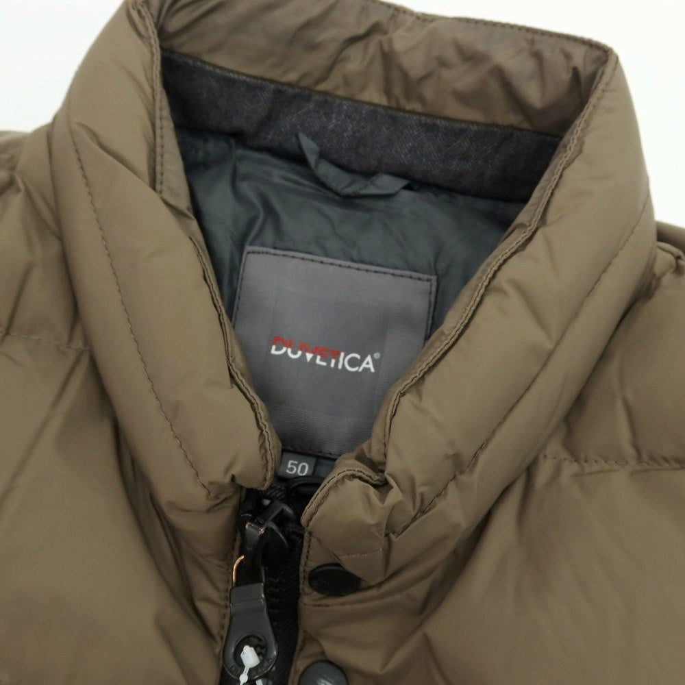 【中古】デュベティカ DUVETICA ナイロンポリエステル ダブルジップ ダウンベスト ブルゾン カーキ【 サイズ50 】【 状態ランクC 】【 メンズ 】 [APD]