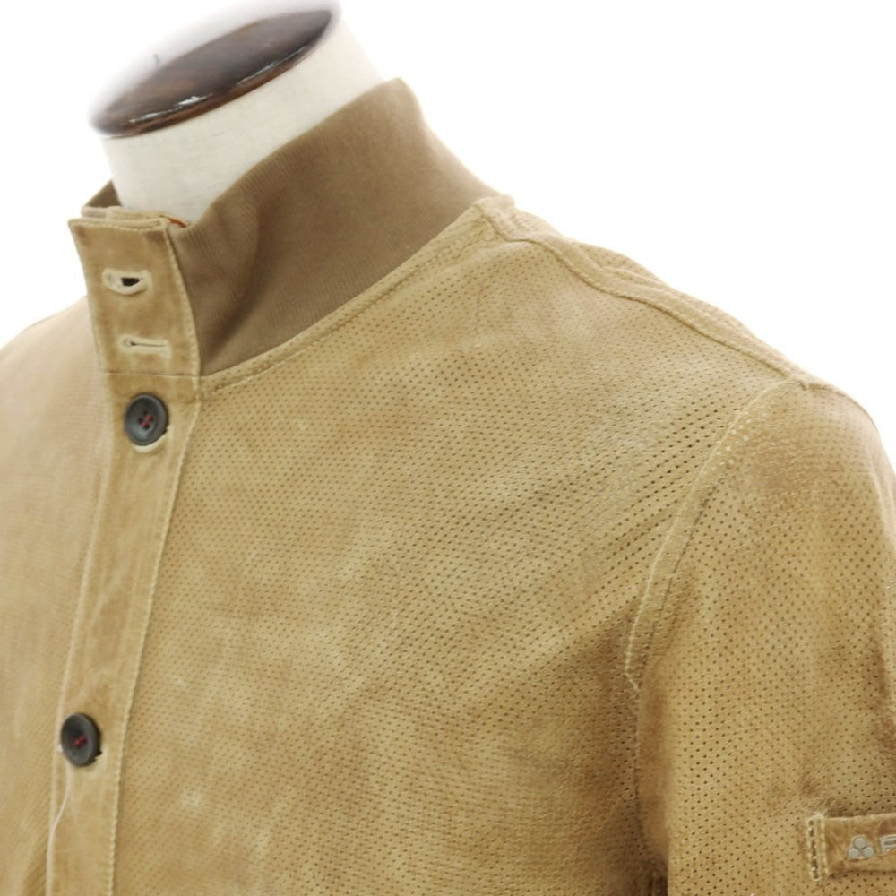 【中古】ピューテリー PEUTEREY MUSK パンチングレザー ブルゾン ベージュ【 XL 】【 状態ランクC 】【 メンズ 】