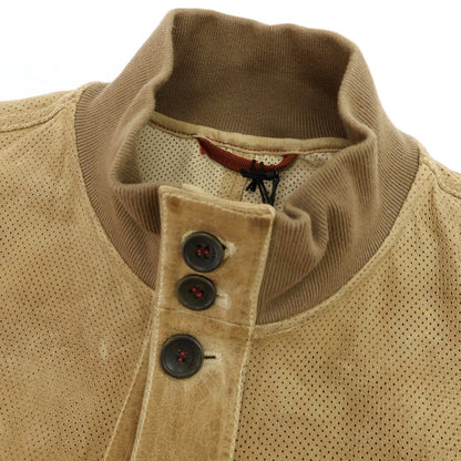 【中古】ピューテリー PEUTEREY MUSK パンチングレザー ブルゾン ベージュ【 XL 】【 状態ランクC 】【 メンズ 】