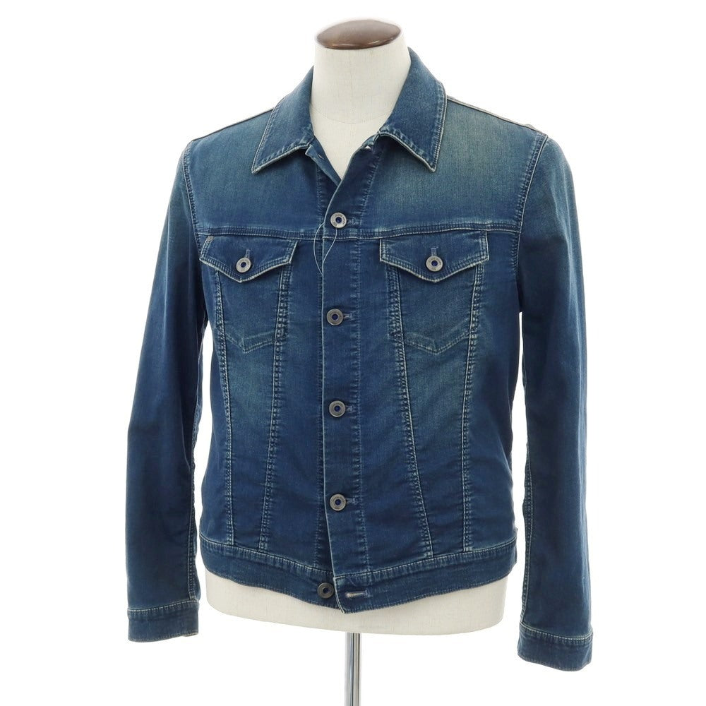 【中古】ヤコブコーエン JACOB COHEN M804 ストレッチ コットンポリエステル デニムジャケット ネイビー【 L 】【 状態ランクD 】【 メンズ 】