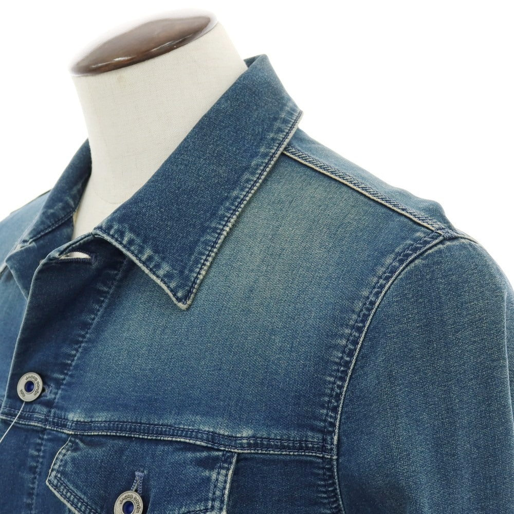 【中古】ヤコブコーエン JACOB COHEN M804 ストレッチ コットンポリエステル デニムジャケット ネイビー【 L 】【 状態ランクD 】【 メンズ 】