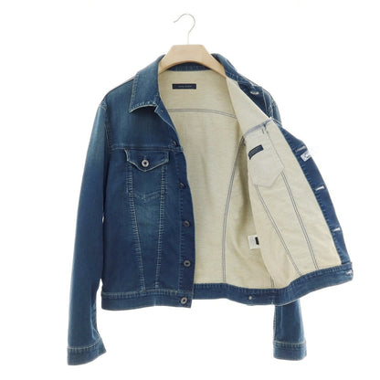 【中古】ヤコブコーエン JACOB COHEN M804 ストレッチ コットンポリエステル デニムジャケット ネイビー【 L 】【 状態ランクD 】【 メンズ 】