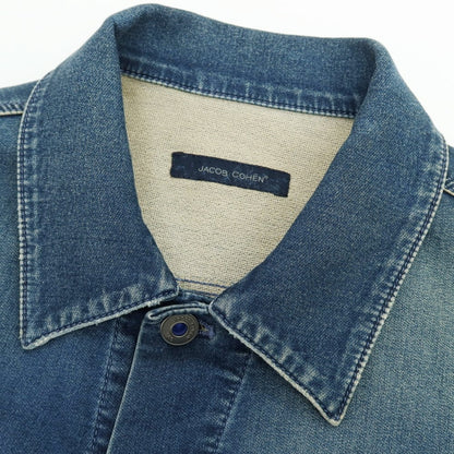 【中古】ヤコブコーエン JACOB COHEN M804 ストレッチ コットンポリエステル デニムジャケット ネイビー【 L 】【 状態ランクD 】【 メンズ 】