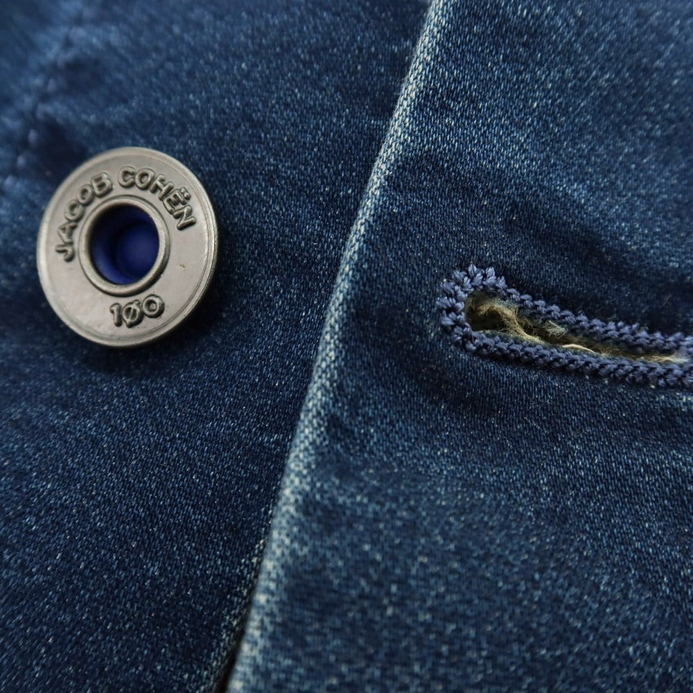 【中古】ヤコブコーエン JACOB COHEN M804 ストレッチ コットンポリエステル デニムジャケット ネイビー【 L 】【 状態ランクD 】【 メンズ 】