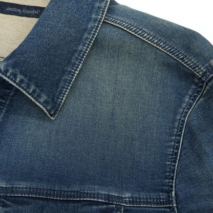 【中古】ヤコブコーエン JACOB COHEN M804 ストレッチ コットンポリエステル デニムジャケット ネイビー【 L 】【 状態ランクD 】【 メンズ 】