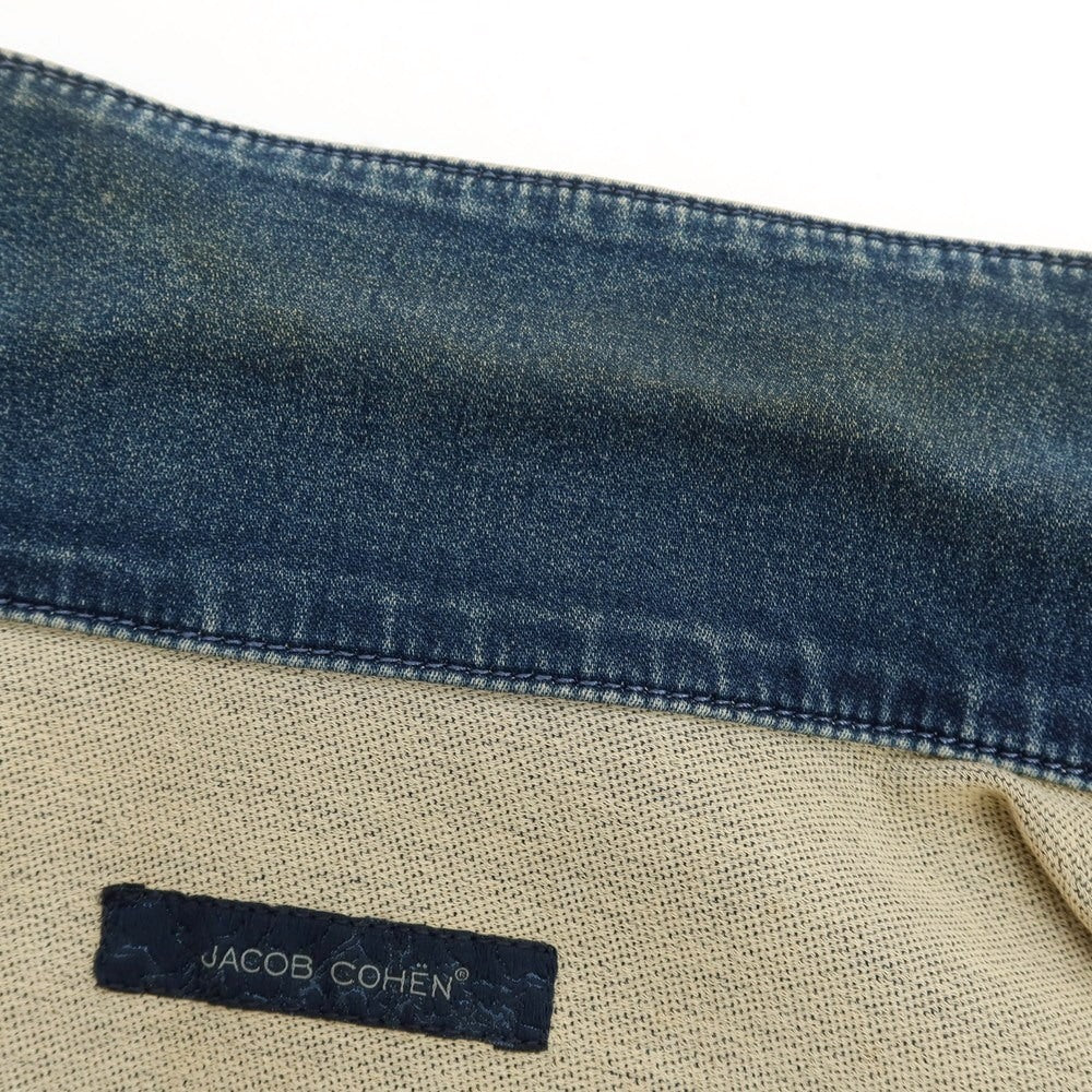 【中古】ヤコブコーエン JACOB COHEN M804 ストレッチ コットンポリエステル デニムジャケット ネイビー【 L 】【 状態ランクD 】【 メンズ 】