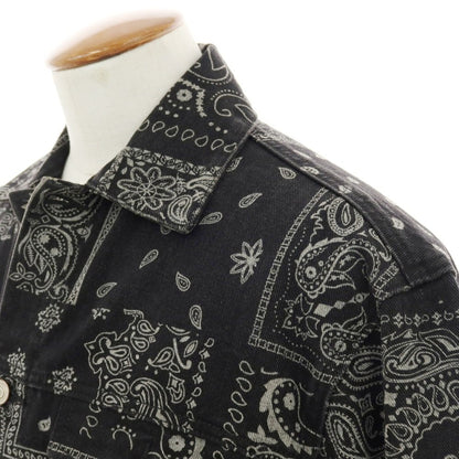 【中古】オット バイ ユークス 8 By Yoox OEKO-TEX オーガニックコットン バンダナプリント デニムジャケット ブラック【 Ｍ 】【 状態ランクC 】【 メンズ 】