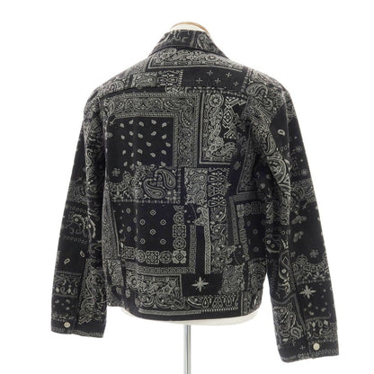【中古】オット バイ ユークス 8 By Yoox OEKO-TEX オーガニックコットン バンダナプリント デニムジャケット ブラック【 Ｍ 】【 状態ランクC 】【 メンズ 】