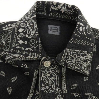 【中古】オット バイ ユークス 8 By Yoox OEKO-TEX オーガニックコットン バンダナプリント デニムジャケット ブラック【 Ｍ 】【 状態ランクC 】【 メンズ 】