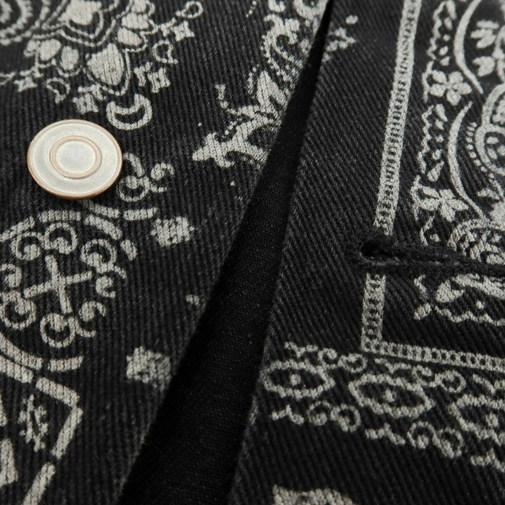 【中古】オット バイ ユークス 8 By Yoox OEKO-TEX オーガニックコットン バンダナプリント デニムジャケット ブラック【 Ｍ 】【 状態ランクC 】【 メンズ 】