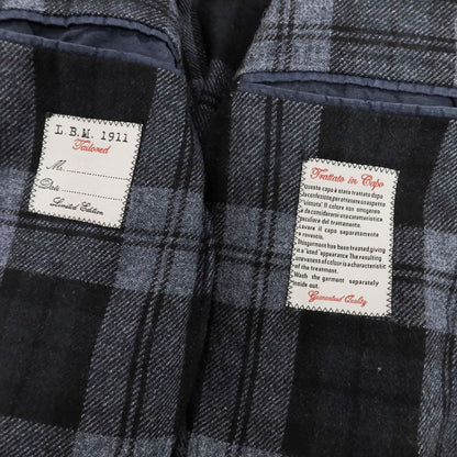 【中古】エルビーエム1911 L.B.M.1911 ウールポリエステルナイロン チェック 2B テーラードジャケット ブラックxグレー【 50 】【 状態ランクC 】【 メンズ 】