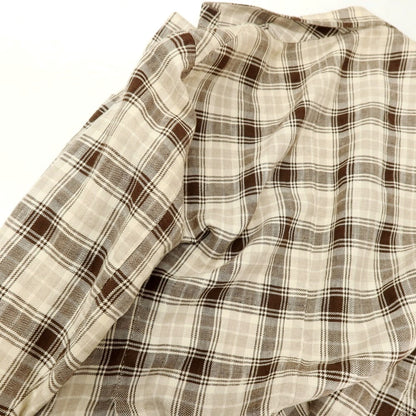 【中古】エルビーエム1911 L.B.M.1911 リネンコットン チェック テーラードジャケット アイボリーxブラウン【サイズ50】【 状態ランクD 】【 メンズ 】