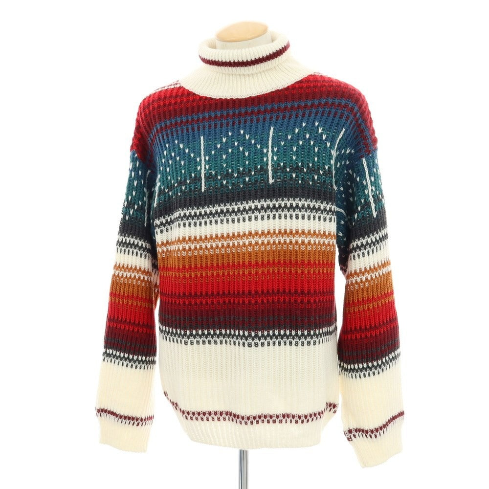 【中古】オット バイ ユークス 8 By Yoox アクリルウール タートルネック プルオーバーニット マルチカラー【 M 】【 状態ランクB 】【 メンズ 】