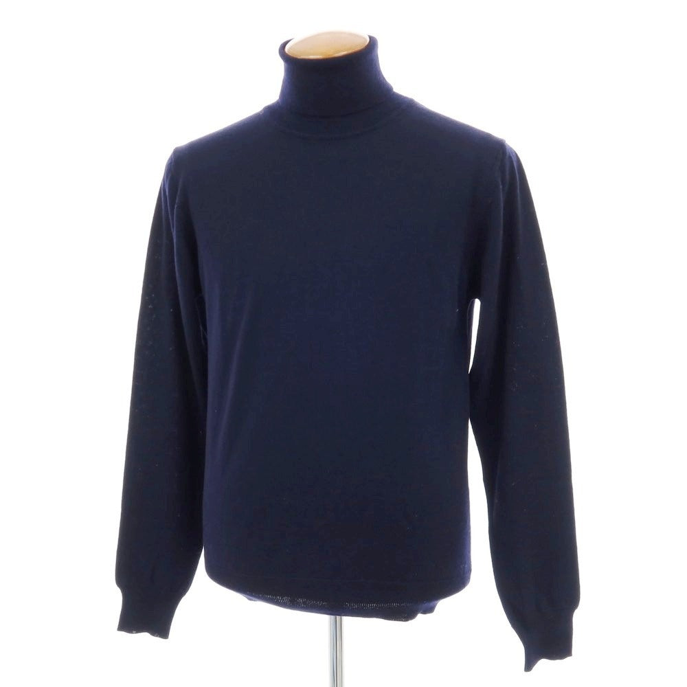 【中古】オット バイ ユークス 8 By Yoox ハイゲージ ウール タートルネック プルオーバーニット ネイビー【 L 】【 状態ランクB 】【 メンズ 】