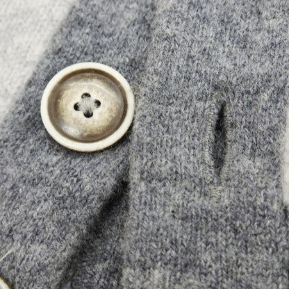 【中古】グランサッソ GRAN SASSO ウール ショールカラー カーディガン グレーxライトグレー【 50 】【 状態ランクC 】【 メンズ 】