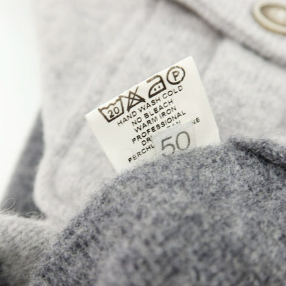 【中古】グランサッソ GRAN SASSO ウール ショールカラー カーディガン グレーxライトグレー【 50 】【 状態ランクC 】【 メンズ 】