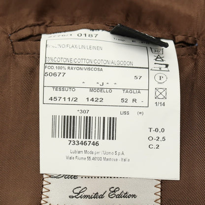 【中古】エルビーエム1911 L.B.M.1911 リネンコットン チェック カジュアル系ジレ ベスト ブラウンxベージュ【サイズ52 R】【 状態ランクB 】【 メンズ 】