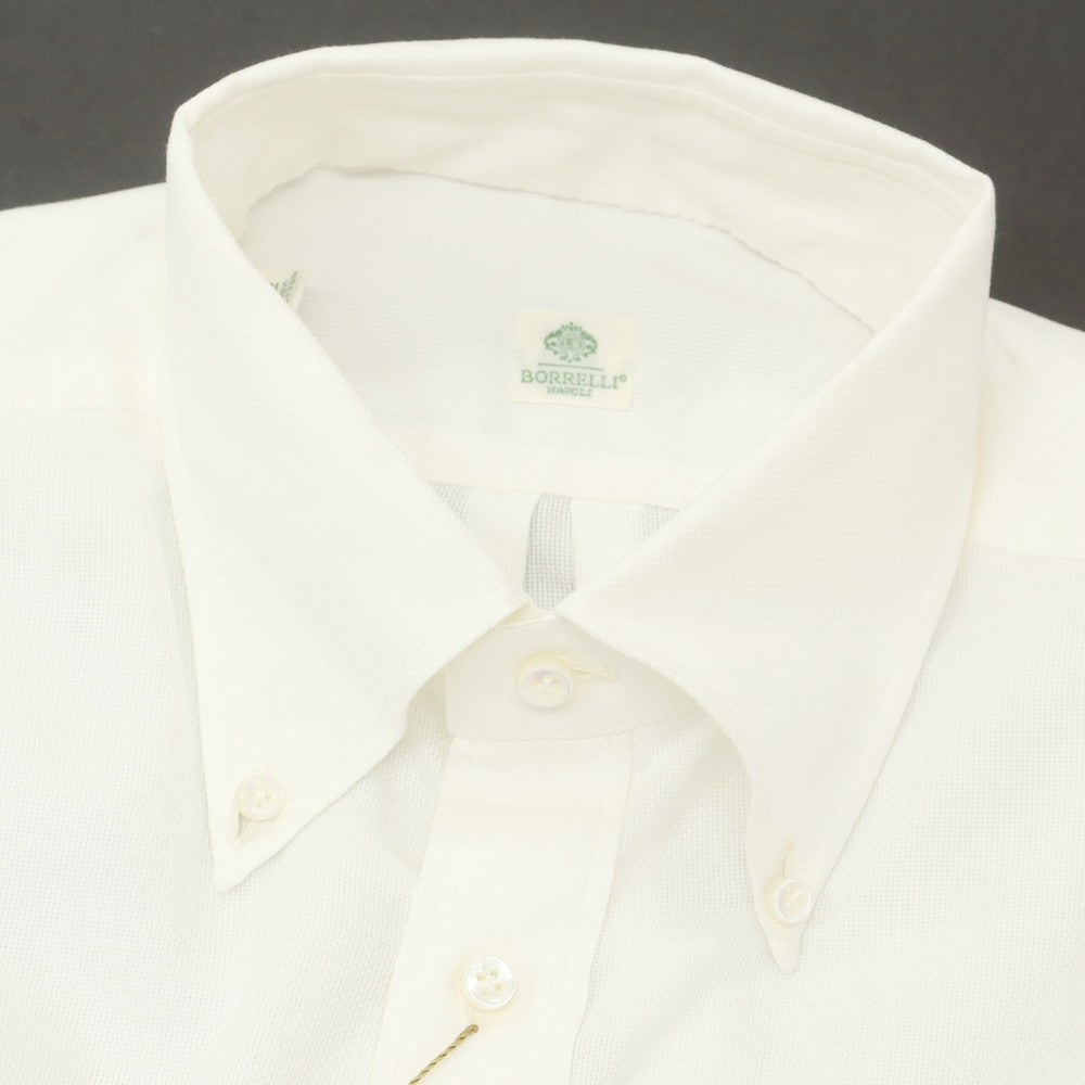 【中古】ルイジ ボレッリ Luigi Borrelli コットン ボタンダウン ドレスシャツ オフホワイト【 42 】【 状態ランクA 】【 メンズ 】