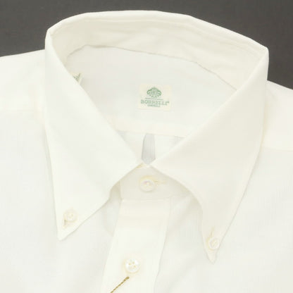 【中古】ルイジ ボレッリ Luigi Borrelli コットン ボタンダウン ドレスシャツ オフホワイト【 42 】【 状態ランクA 】【 メンズ 】