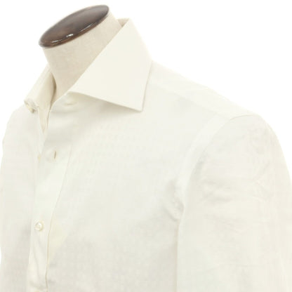 【中古】ルイジ ボレッリ Luigi Borrelli ジャカードコットン セミワイドカラー ドレスシャツ ホワイト【 42 】【 状態ランクA 】【 メンズ 】