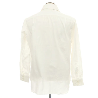 【中古】ルイジ ボレッリ Luigi Borrelli ジャカードコットン セミワイドカラー ドレスシャツ ホワイト【 42 】【 状態ランクA 】【 メンズ 】