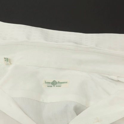 【中古】ルイジ ボレッリ Luigi Borrelli ジャカードコットン セミワイドカラー ドレスシャツ ホワイト【 42 】【 状態ランクA 】【 メンズ 】