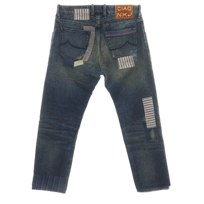 【中古】ヤコブコーエン JACOB COHEN J622 SEATTLE コットンアクリル パッチワーク デニムパンツ ネイビー【サイズ34】【 状態ランクC 】【 メンズ 】