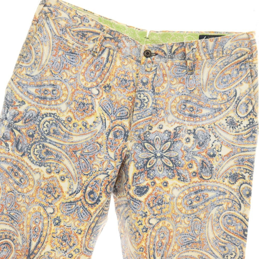 【中古】アイコン ICON GARAGE ストレッチ コットン ペイズリー プリント カジュアルスラックスパンツ マルチカラー【サイズ50】【 状態ランクC 】【 メンズ 】