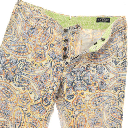 【中古】アイコン ICON GARAGE ストレッチ コットン ペイズリー プリント カジュアルスラックスパンツ マルチカラー【サイズ50】【 状態ランクC 】【 メンズ 】