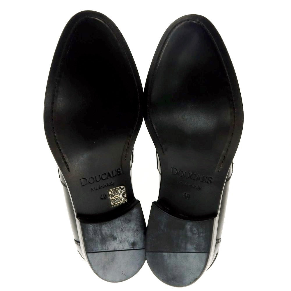 【中古】【未使用】デュカルス DOUCALS コインローファー ブラック【 40 】【 状態ランクS 】【 メンズ 】