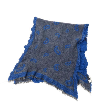 【中古】ロダ RODA レーヨンウール ストール ダークグレーxブルー【 状態ランクC 】【 メンズ 】