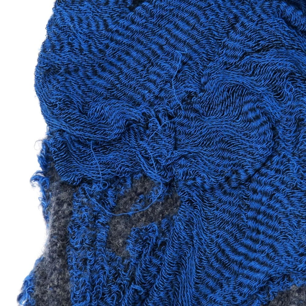 【中古】ロダ RODA レーヨンウール ストール ダークグレーxブルー【 状態ランクC 】【 メンズ 】