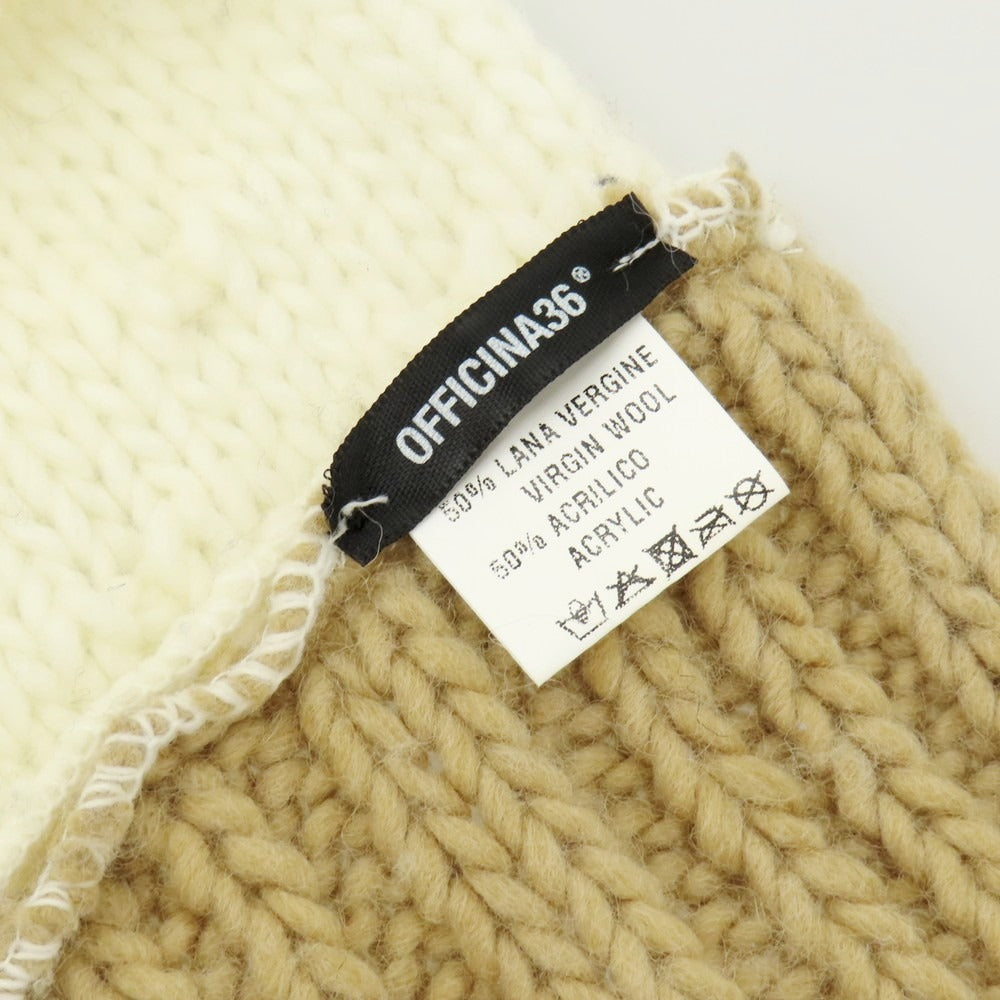 【中古】オフィチーナ トレンタ セイ OFFICINA36 ウールアクリル スヌード ブラウンxベージュ【 状態ランクC 】【 メンズ 】