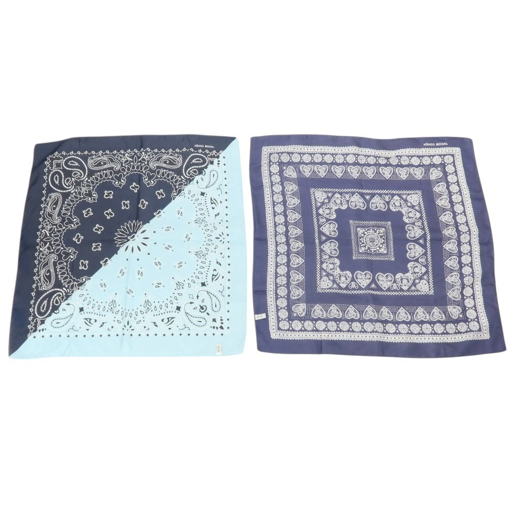 【中古】ヤコブコーエン JACOB COHEN コットン×シルク ポケットチーフ 4枚セット マルチカラー【 状態ランクC 】【 メンズ 】