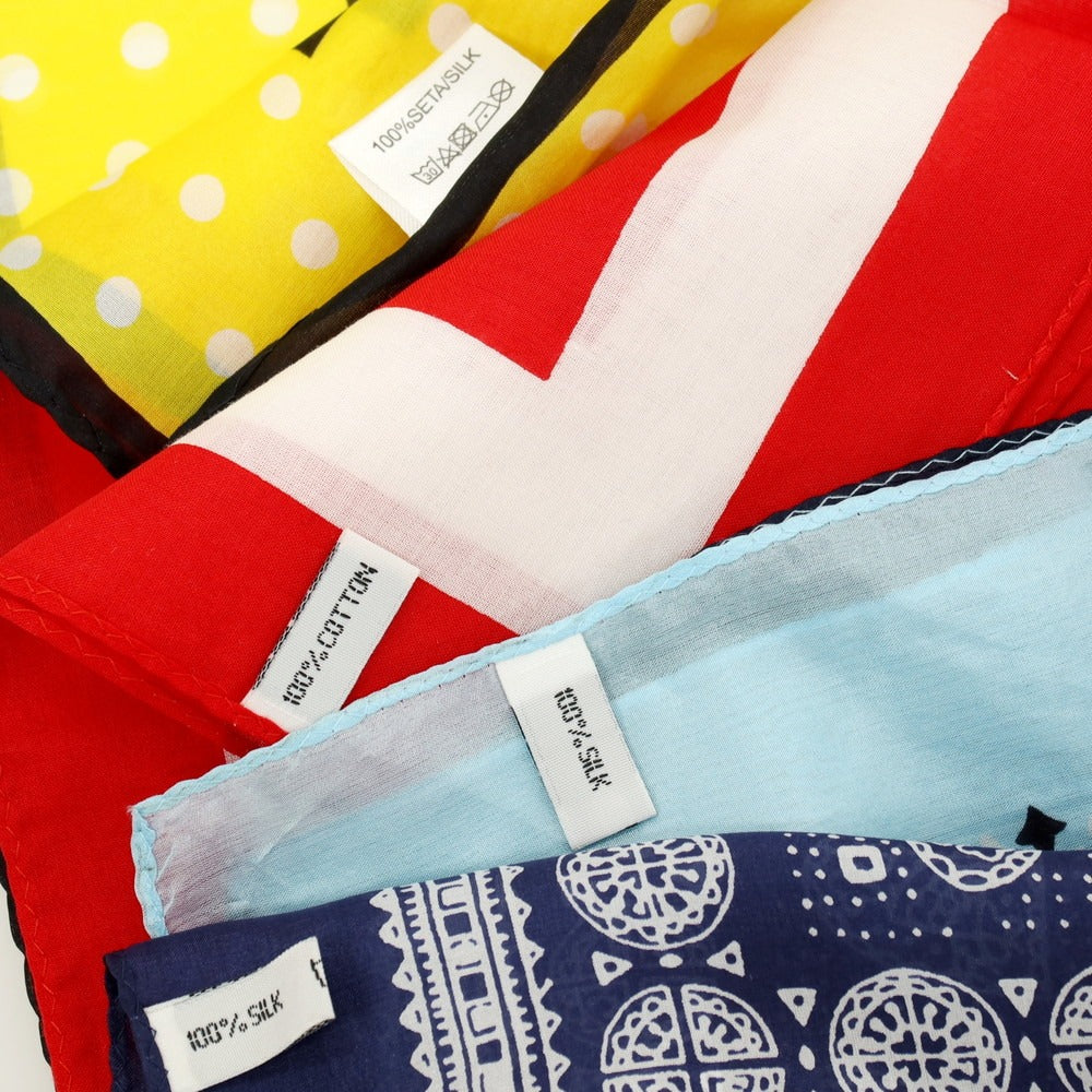 【中古】ヤコブコーエン JACOB COHEN コットン×シルク ポケットチーフ 4枚セット マルチカラー【 状態ランクC 】【 メンズ 】