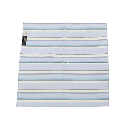 【中古】フランコバッシ FRANCO BASSI シルクコットン ストライプ ポケットチーフ ライトブルー【 状態ランクB 】【 メンズ 】