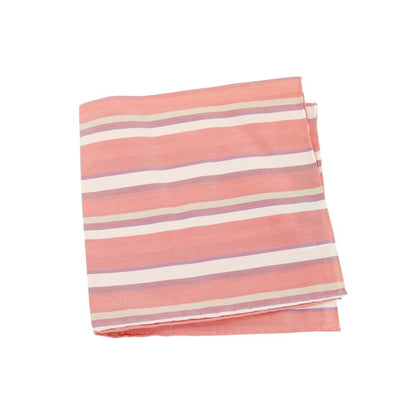 【中古】フランコバッシ FRANCO BASSI シルクコットン ストライプ ポケットチーフ ライトレッド【 状態ランクB 】【 メンズ 】