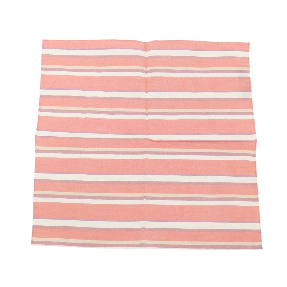 【中古】フランコバッシ FRANCO BASSI シルクコットン ストライプ ポケットチーフ ライトレッド【 状態ランクB 】【 メンズ 】