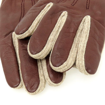 【中古】メローラ MEROLA レザー×ウール 手袋 ブラウンxベージュ【 8 1/2 】【 状態ランクB 】【 メンズ 】