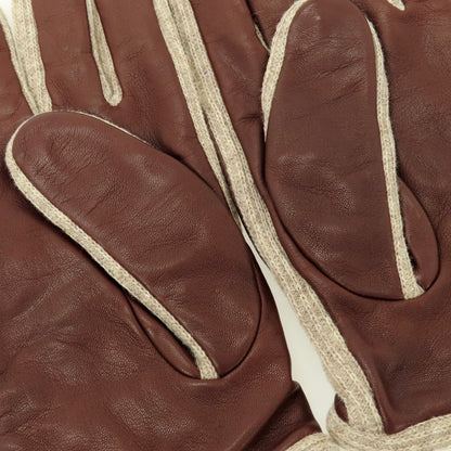 【中古】メローラ MEROLA レザー×ウール 手袋 ブラウンxベージュ【 8 1/2 】【 状態ランクB 】【 メンズ 】