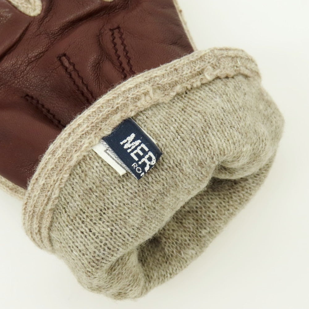 【中古】メローラ MEROLA レザー×ウール 手袋 ブラウンxベージュ【 8 1/2 】【 状態ランクB 】【 メンズ 】