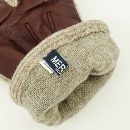 【中古】メローラ MEROLA レザー×ウール 手袋 ブラウンxベージュ【 8 1/2 】【 状態ランクB 】【 メンズ 】