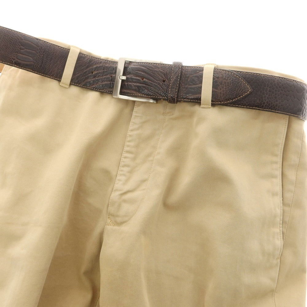 【中古】パオロ ヴィターレ PAOLO VITALE オーストリッチ レザー ベルト ダークブラウンxシルバー【 100/115 】【 状態ランクB 】【 メンズ 】