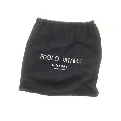 【中古】パオロ ヴィターレ PAOLO VITALE オーストリッチ レザー ベルト ダークブラウンxシルバー【 100/115 】【 状態ランクB 】【 メンズ 】