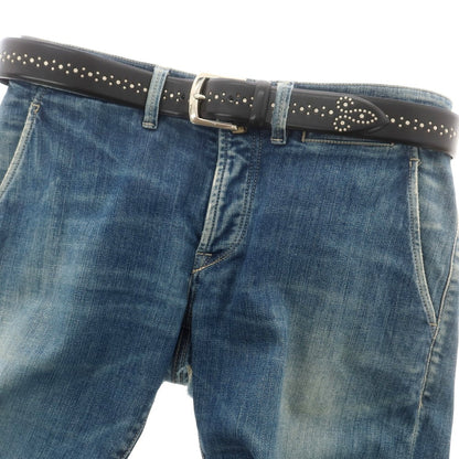 【中古】アンドレア ダミコ Andrea DAMICO レザー ベルト ブラックxシルバー【 95/110 】【 状態ランクB 】【 メンズ 】