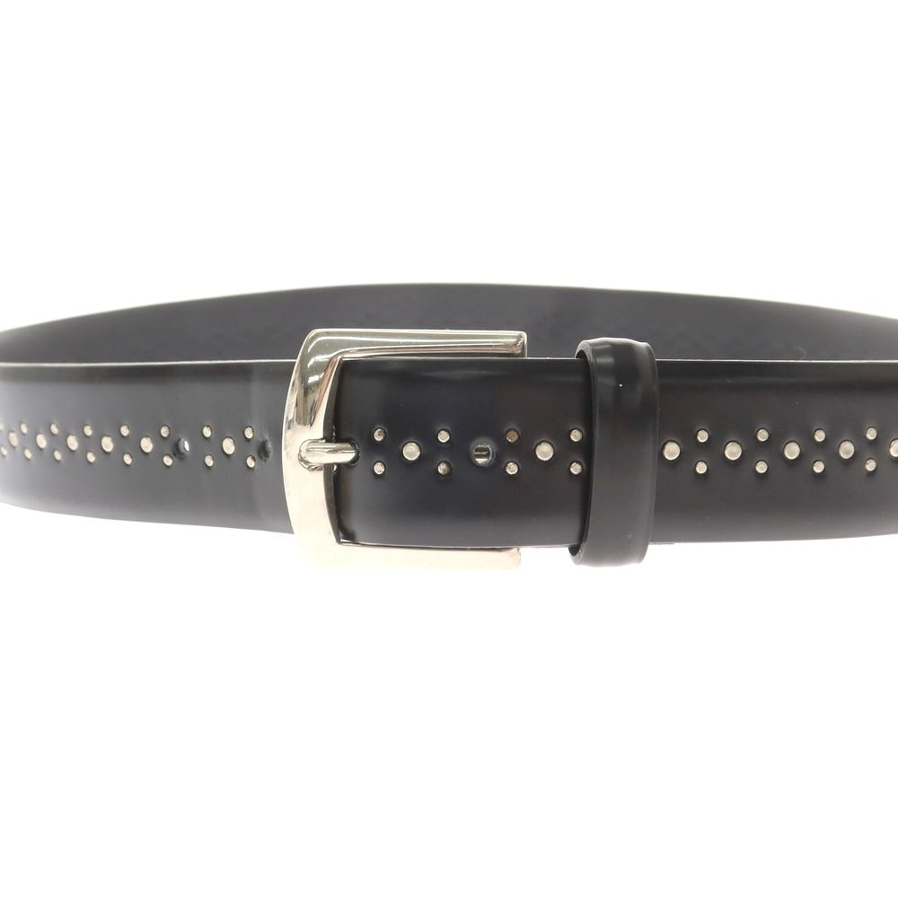 【中古】アンドレア ダミコ Andrea DAMICO レザー ベルト ブラックxシルバー【 95/110 】【 状態ランクB 】【 メンズ 】