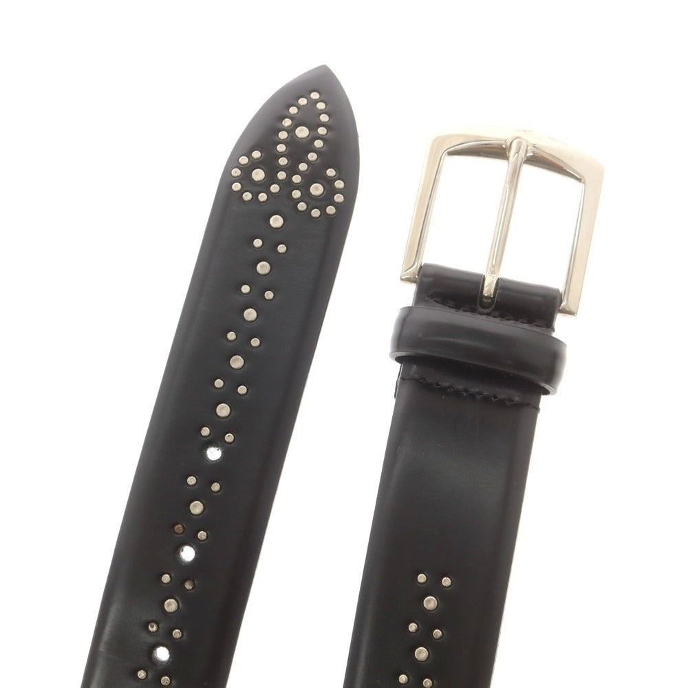 【中古】アンドレア ダミコ Andrea DAMICO レザー ベルト ブラックxシルバー【 95/110 】【 状態ランクB 】【 メンズ 】