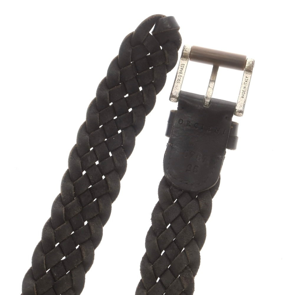 【中古】オルチアーニ ORCIANI レザー メッシュベルト ブラック【 95 】【 状態ランクB 】【 メンズ 】