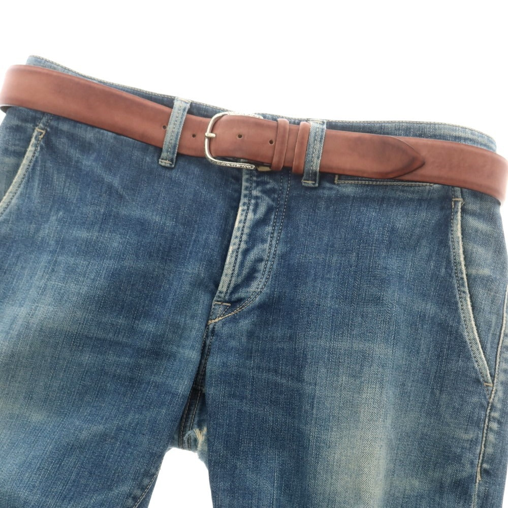 【中古】オルチアーニ ORCIANI レザー ベルト ブラウンxシルバー【 95 】【 状態ランクB 】【 メンズ 】